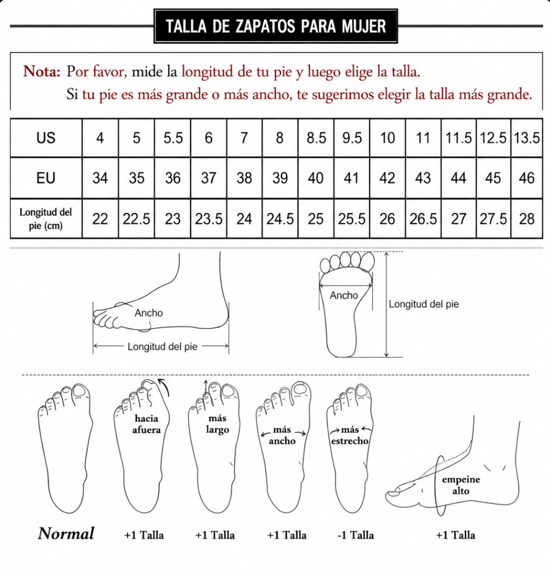 Guía de tallas