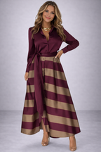 Nessia™ | Vestido con Rayas con Cinturón