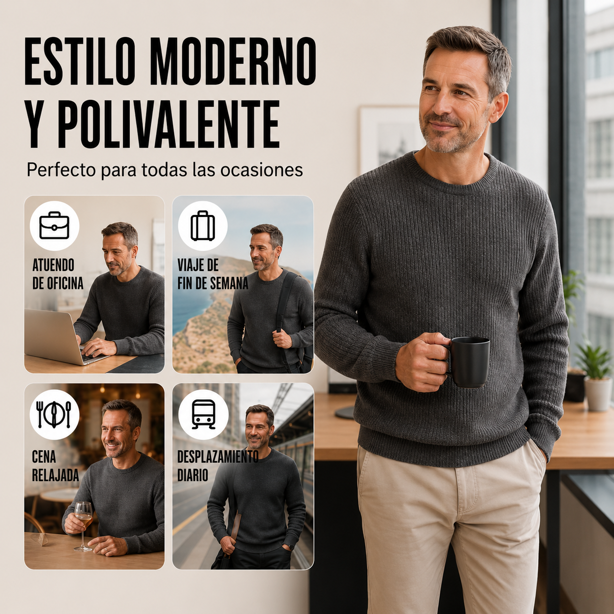 SAUL | JERSEY DE CUELLO REDONDO Y MANGA LARGA