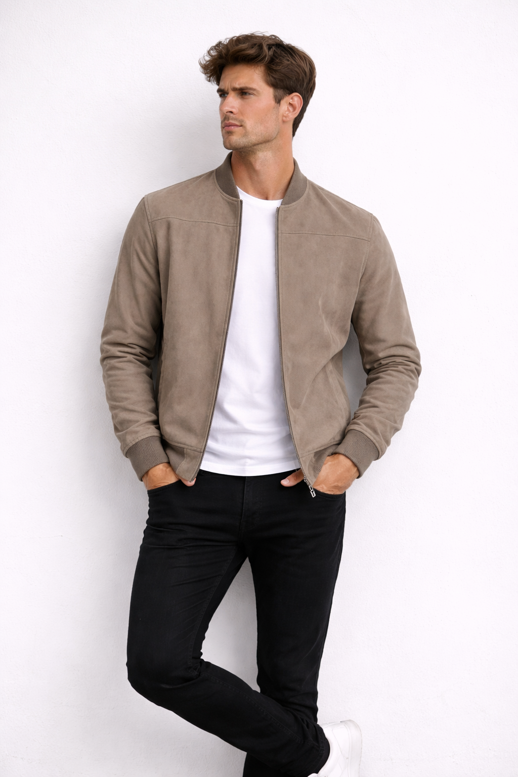 DARIO™ | Chaqueta Bomber de Ante Premium