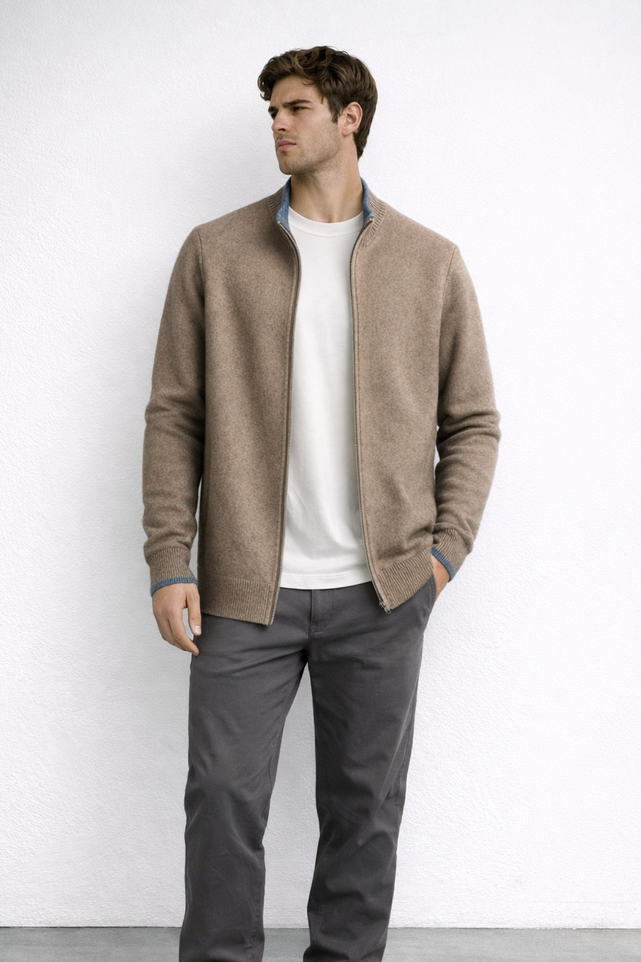 HARVEY™ | Cárdigan elegante de lana con cremallera