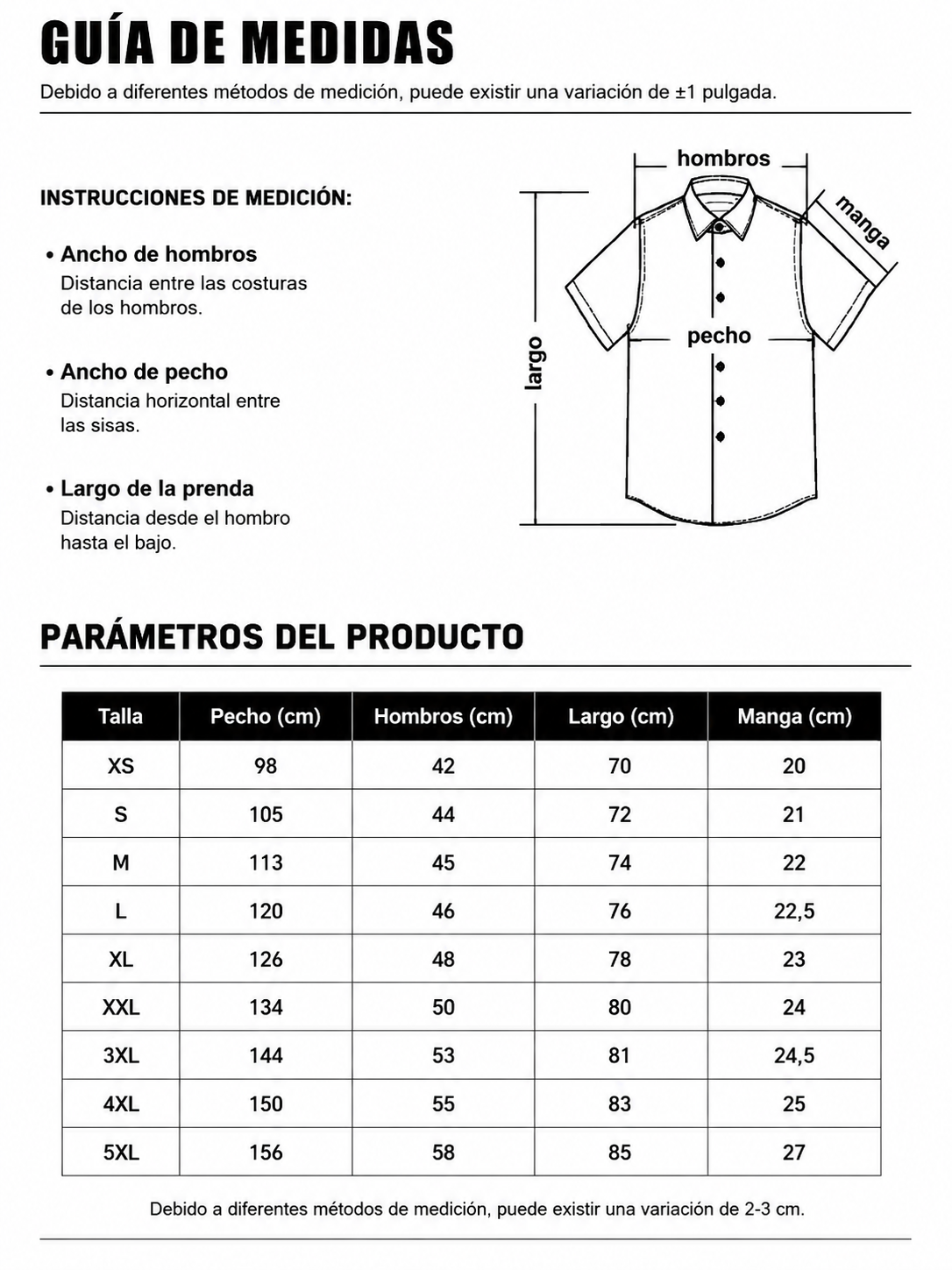 Guía de tallas