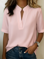LUNVESSA | CAMISA DE MANGA CORTA DE CORTE RELAJADO