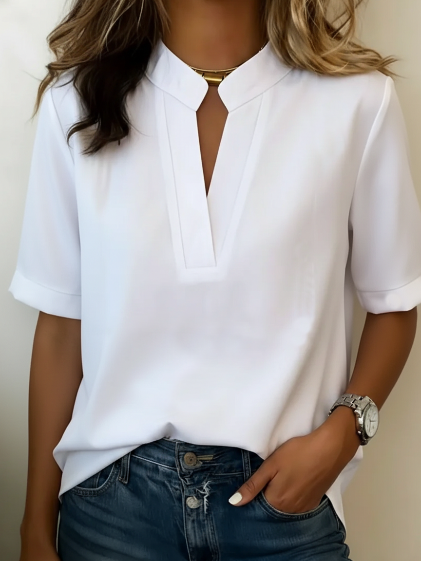 LUNVESSA | CAMISA DE MANGA CORTA DE CORTE RELAJADO