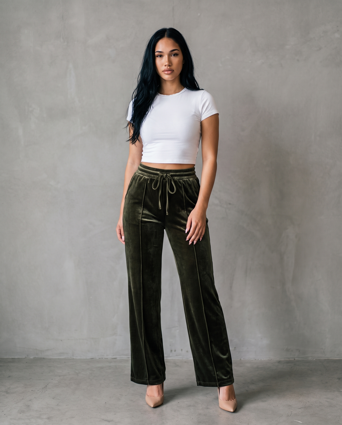 Nadine Pantalón Ancho de Terciopelo