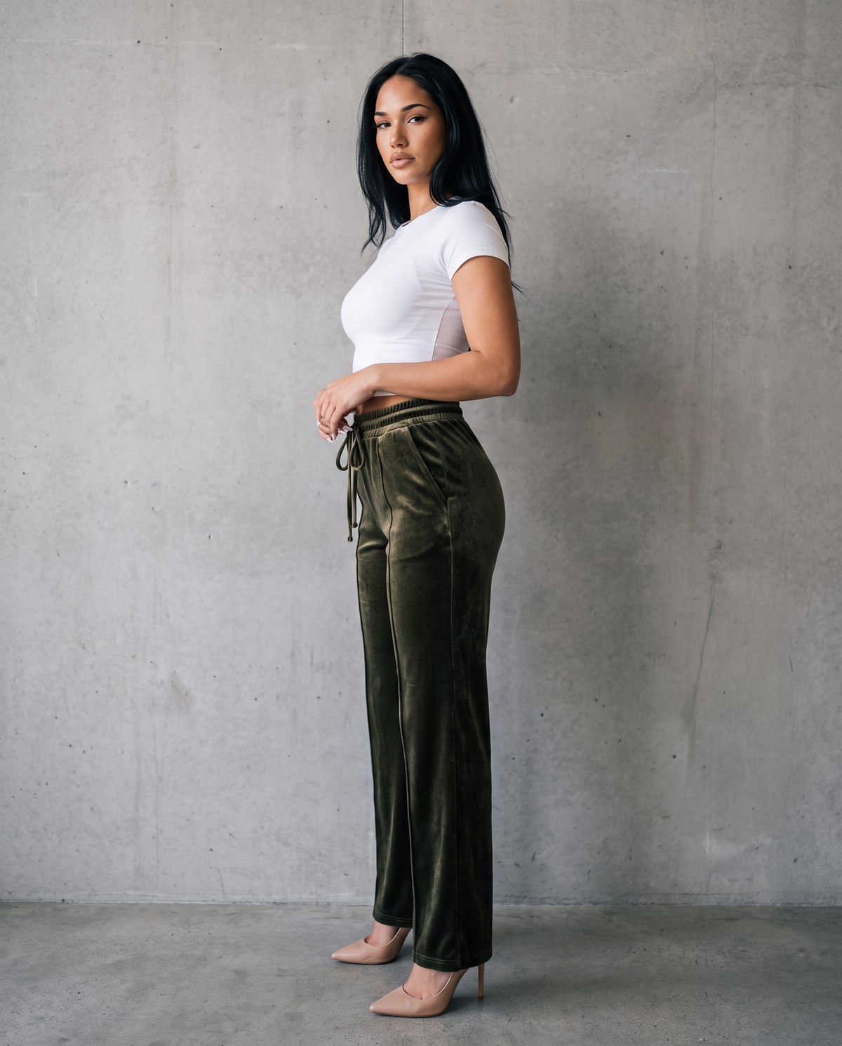 Nadine Pantalón Ancho de Terciopelo