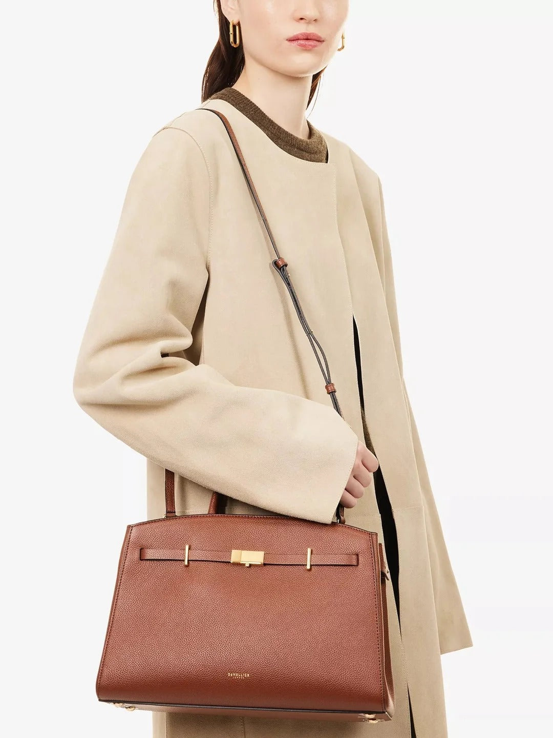 Amélisse - Elegante bolso de mano midi de piel
