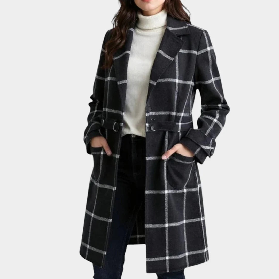 ALEJANDRA™ | ABRIGO CLÁSICO DE INVIERNO CON ESTAMPADO DE CUADROS