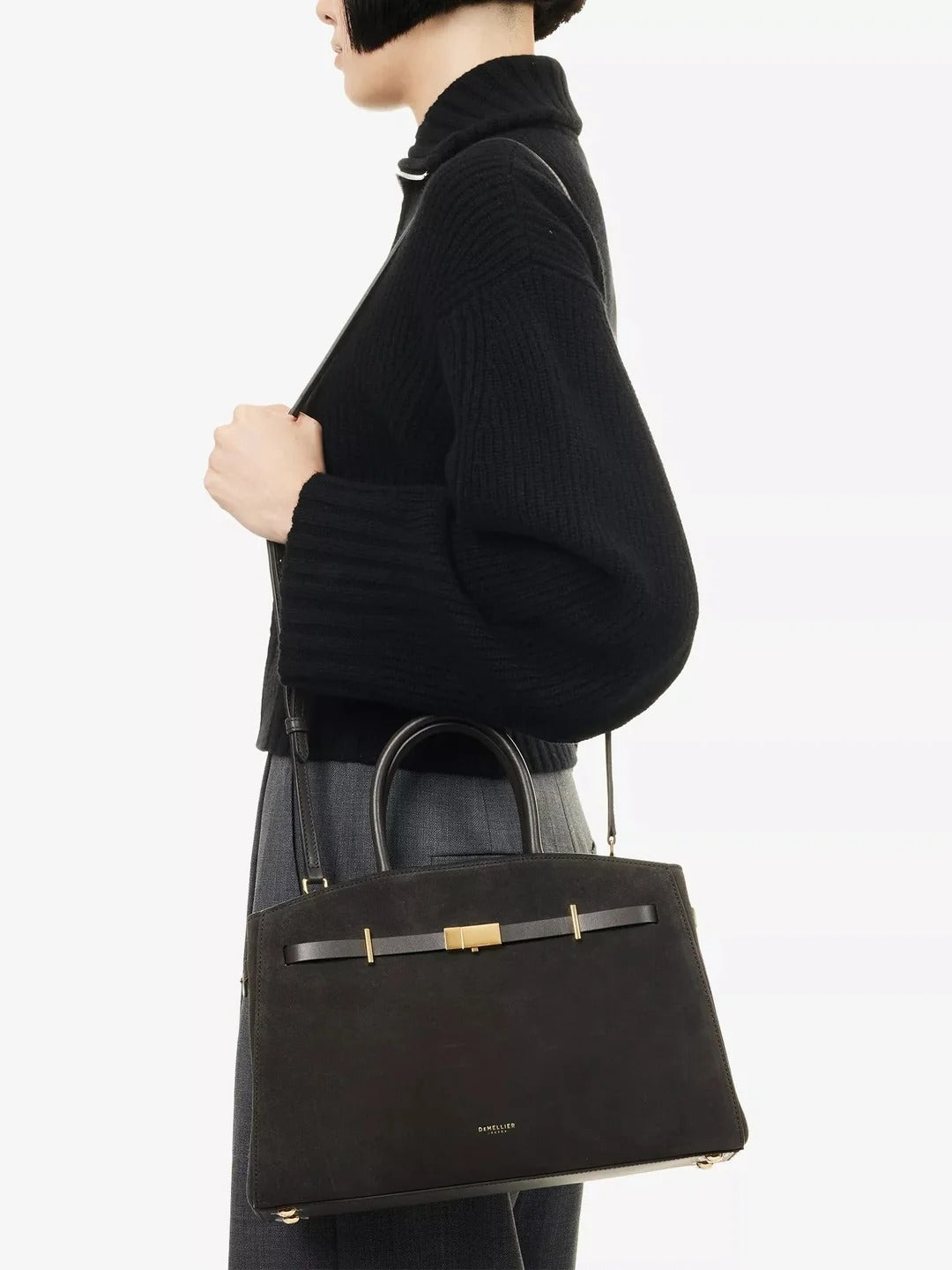 Amélisse - Elegante bolso de mano midi de piel