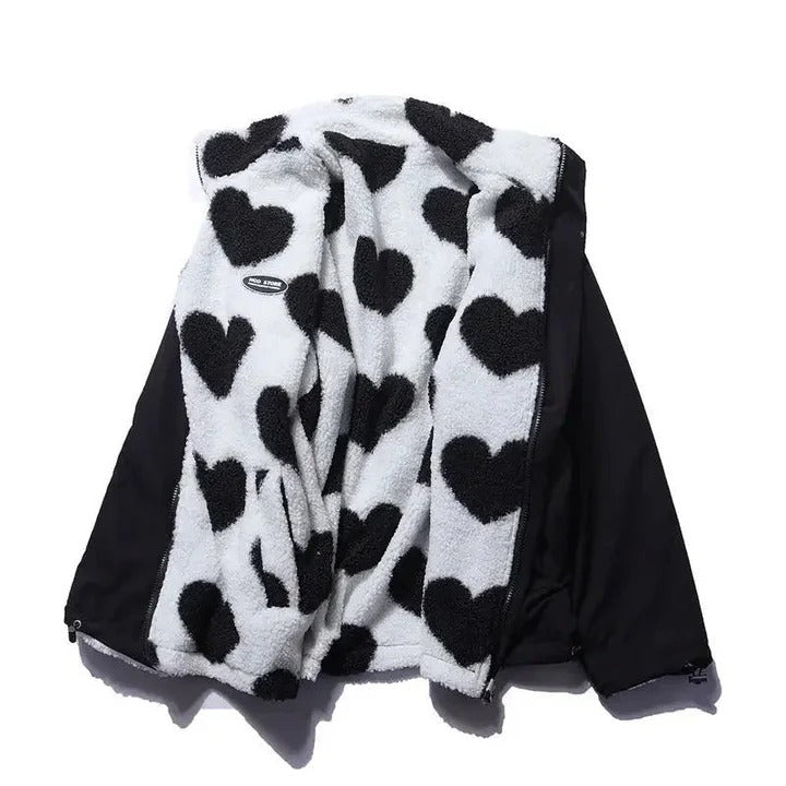 RUPERTA™ | CHAQUETA REVERSIBLE CON CORAZONES