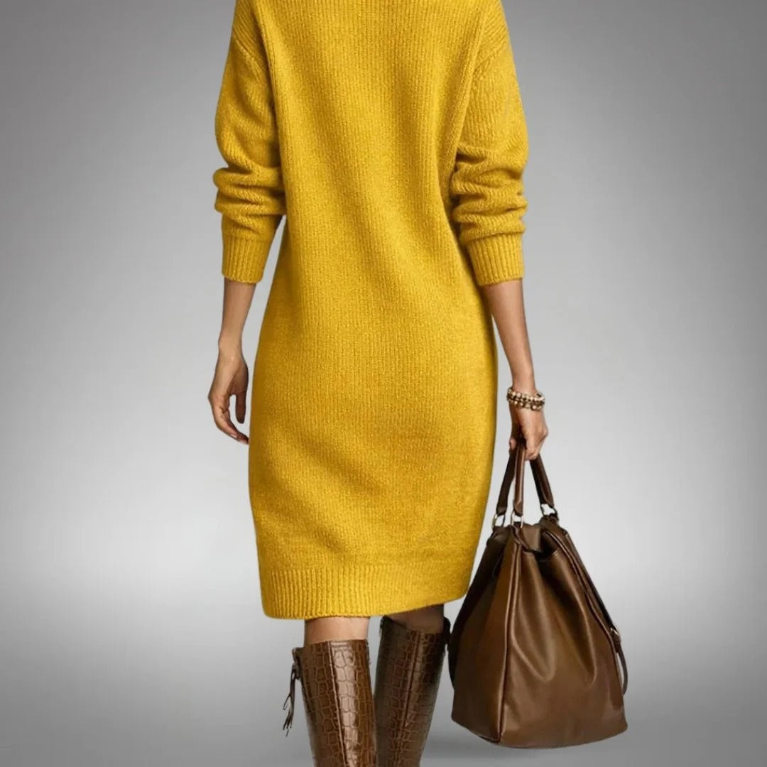 CONSTANCE™ | Vestido de punto suave con botones