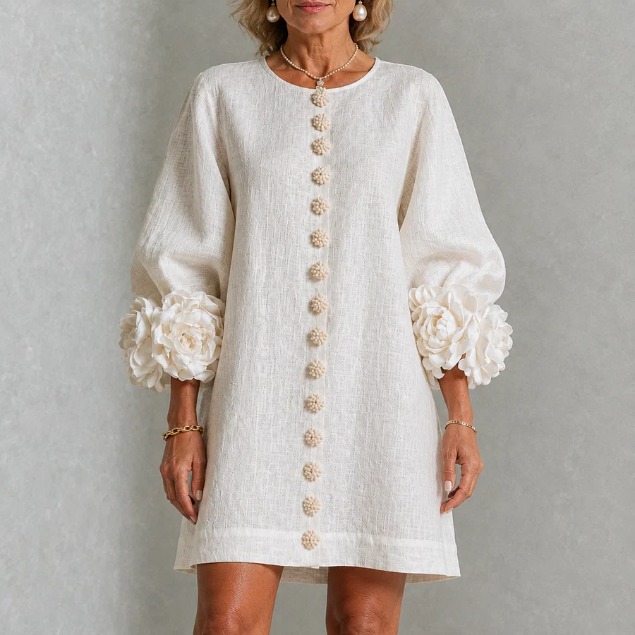 LOLA | MINIVESTIDO CON ESTAMPADO FLORAL Y CIERRE DE BOTONES