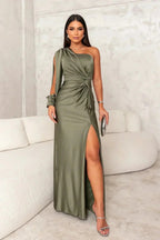 KATJA | Vestido largo glamuroso de un solo hombro