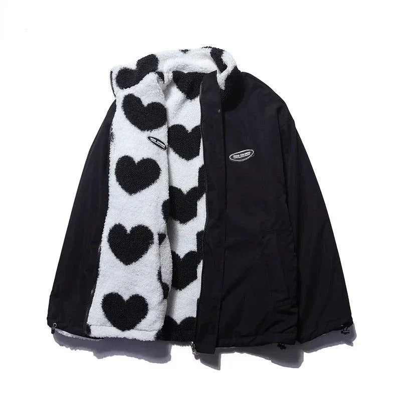 RUPERTA™ | CHAQUETA REVERSIBLE CON CORAZONES