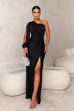 KATJA | Vestido largo glamuroso de un solo hombro