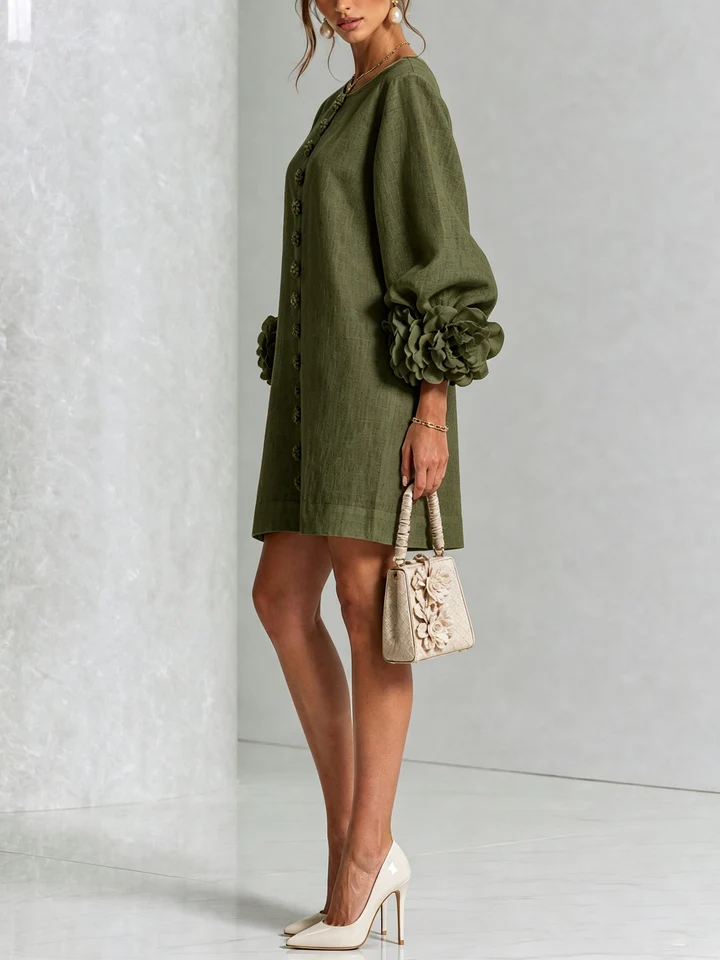 LOLA | MINIVESTIDO CON ESTAMPADO FLORAL Y CIERRE DE BOTONES