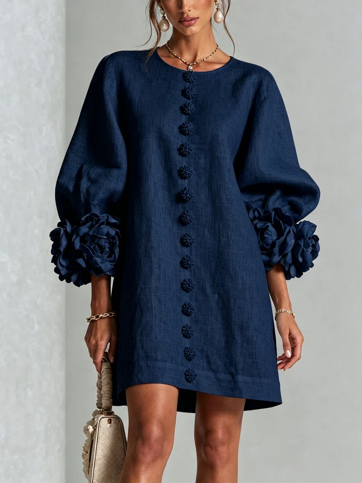 LOLA | MINIVESTIDO CON ESTAMPADO FLORAL Y CIERRE DE BOTONES