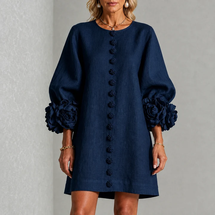 LOLA | MINIVESTIDO CON ESTAMPADO FLORAL Y CIERRE DE BOTONES