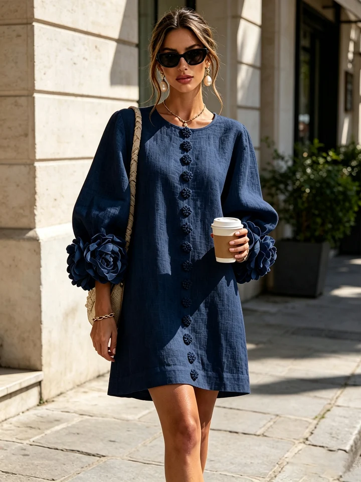 LOLA | MINIVESTIDO CON ESTAMPADO FLORAL Y CIERRE DE BOTONES