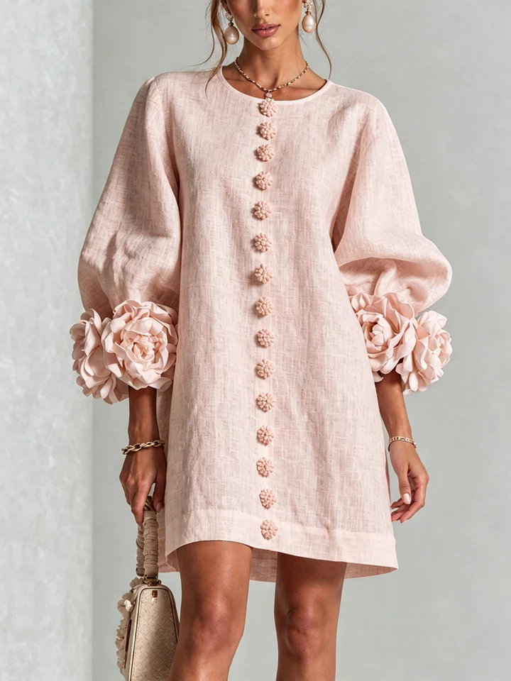 LOLA | MINIVESTIDO CON ESTAMPADO FLORAL Y CIERRE DE BOTONES