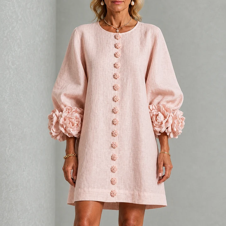 LOLA | MINIVESTIDO CON ESTAMPADO FLORAL Y CIERRE DE BOTONES