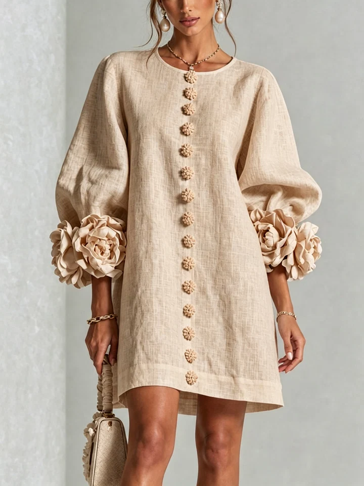 LOLA | MINIVESTIDO CON ESTAMPADO FLORAL Y CIERRE DE BOTONES