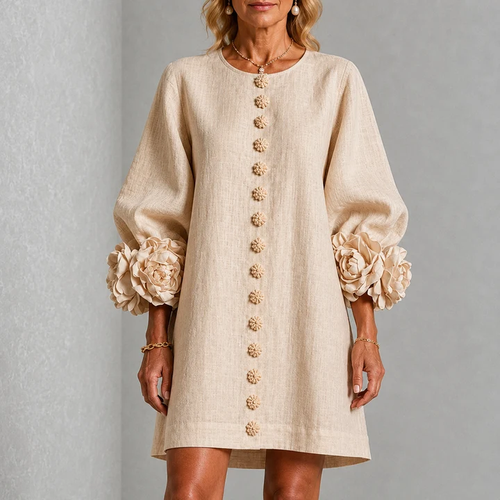 LOLA | MINIVESTIDO CON ESTAMPADO FLORAL Y CIERRE DE BOTONES