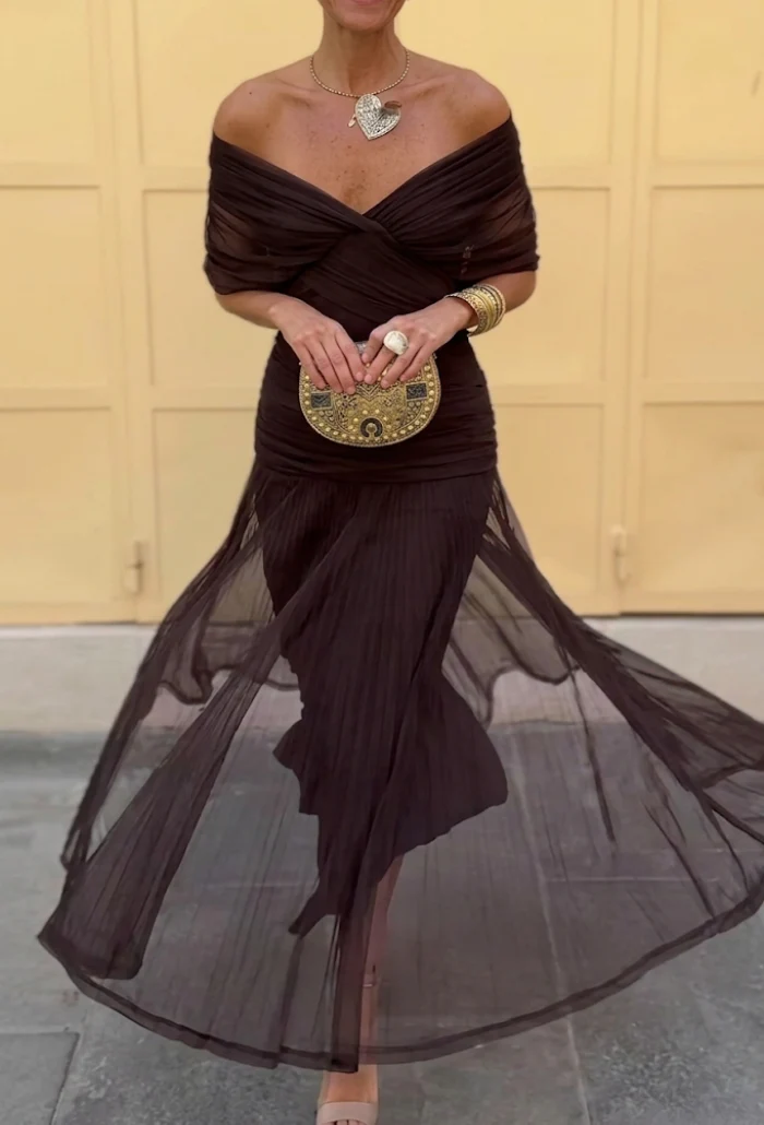 Luisa™ | Elegante vestido largo con escote en V que realza la silueta