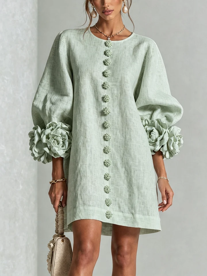 LOLA | MINIVESTIDO CON ESTAMPADO FLORAL Y CIERRE DE BOTONES