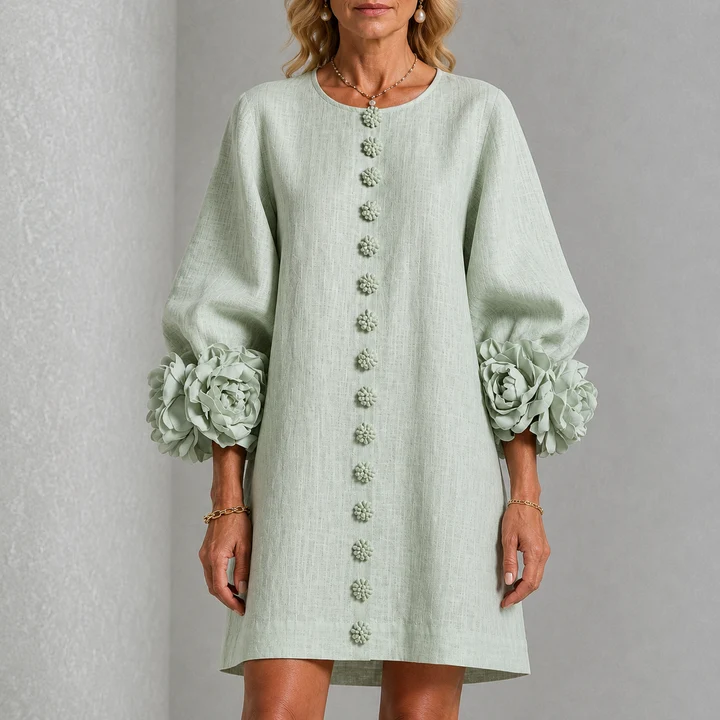 LOLA | MINIVESTIDO CON ESTAMPADO FLORAL Y CIERRE DE BOTONES