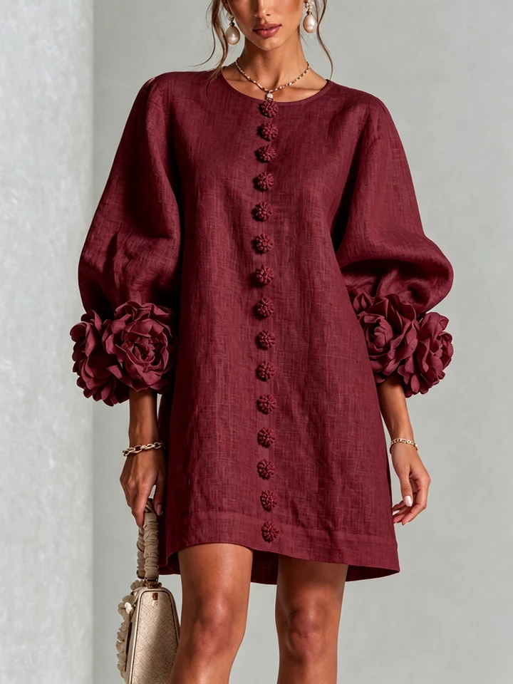 LOLA | MINIVESTIDO CON ESTAMPADO FLORAL Y CIERRE DE BOTONES