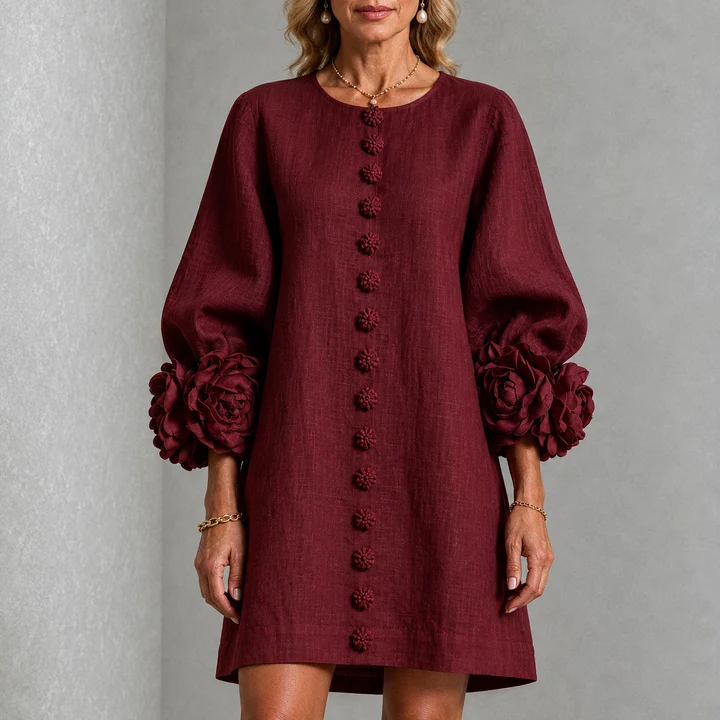 LOLA | MINIVESTIDO CON ESTAMPADO FLORAL Y CIERRE DE BOTONES