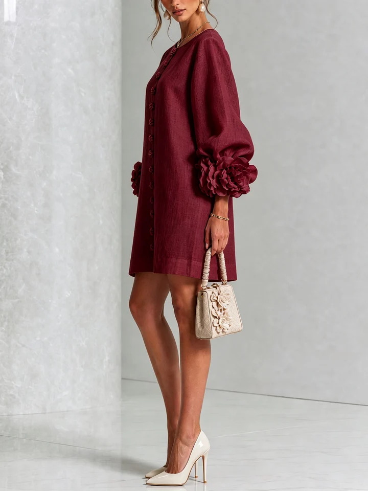 LOLA | MINIVESTIDO CON ESTAMPADO FLORAL Y CIERRE DE BOTONES