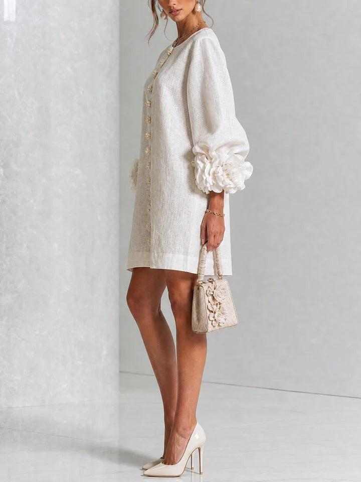 LOLA | MINIVESTIDO CON ESTAMPADO FLORAL Y CIERRE DE BOTONES