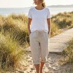 CAPRI | Pantalón Mujer con Cintura Elástica y Cordón