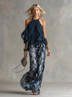 Élise | Conjunto elegante y ligero con top fluido y pantalón de pierna ancha.