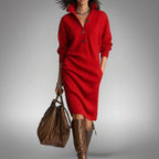 CONSTANCE™ | Vestido de punto suave con botones