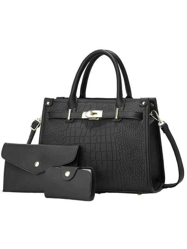 Bella Borsa - Bolso de hombro con relieve de cocodrilo