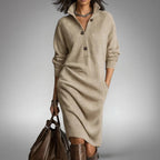 CONSTANCE™ | Vestido de punto suave con botones