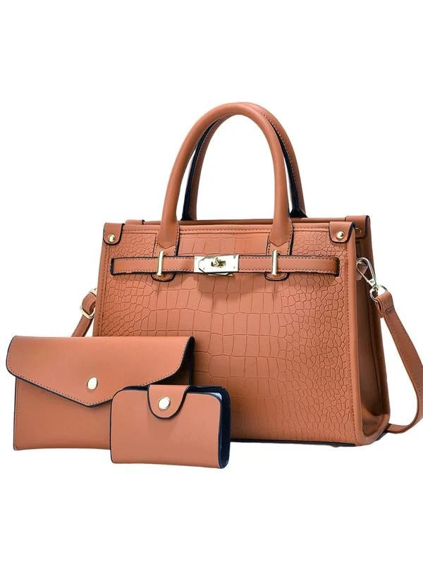 Bella Borsa - Bolso de hombro con relieve de cocodrilo