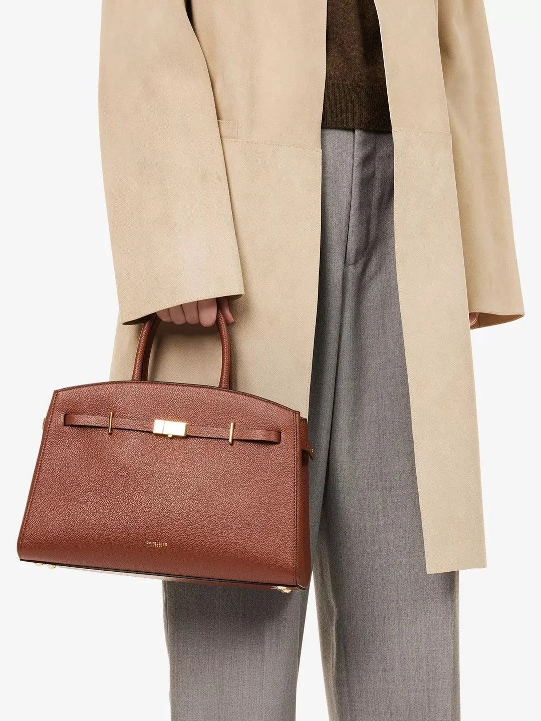 Amélisse - Elegante bolso de mano midi de piel