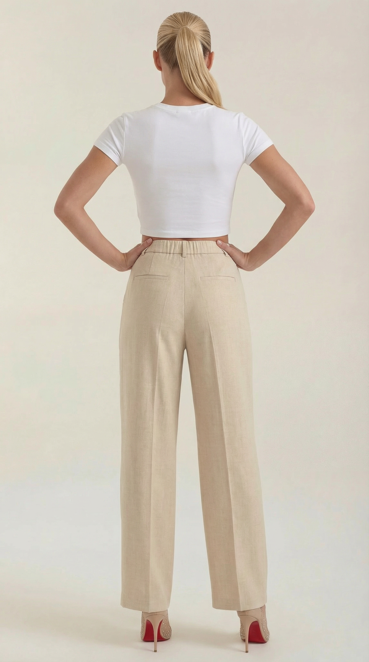 Pantalones Plisados de Cintura Alta Courtney