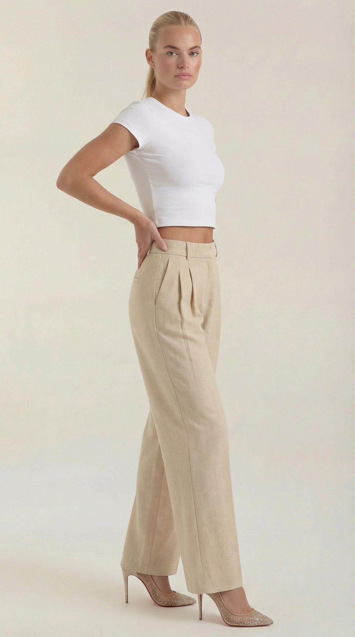 Pantalones Plisados de Cintura Alta Courtney