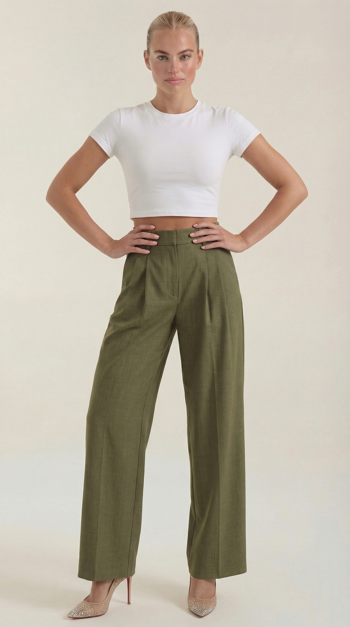 Pantalones Plisados de Cintura Alta Courtney