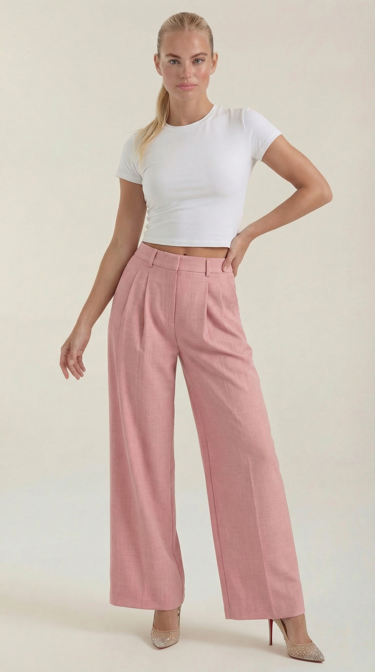 Pantalones Plisados de Cintura Alta Courtney