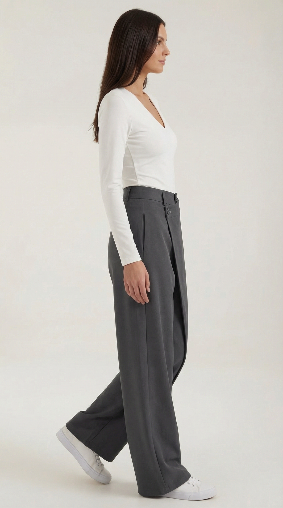 Asymmetric Denim Pants
