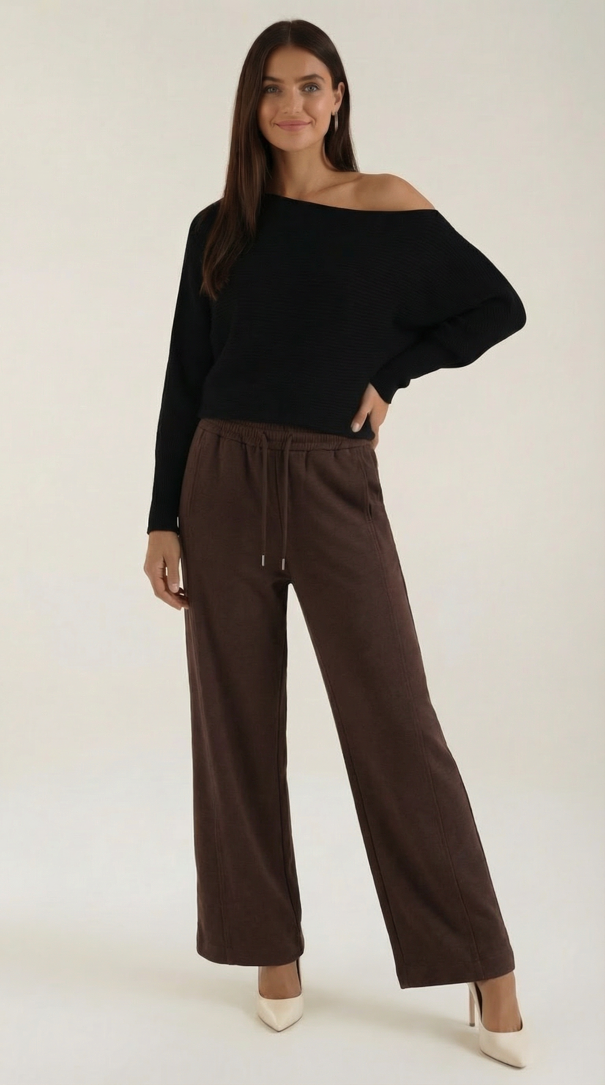 Jeans anchos Kendra con cordón