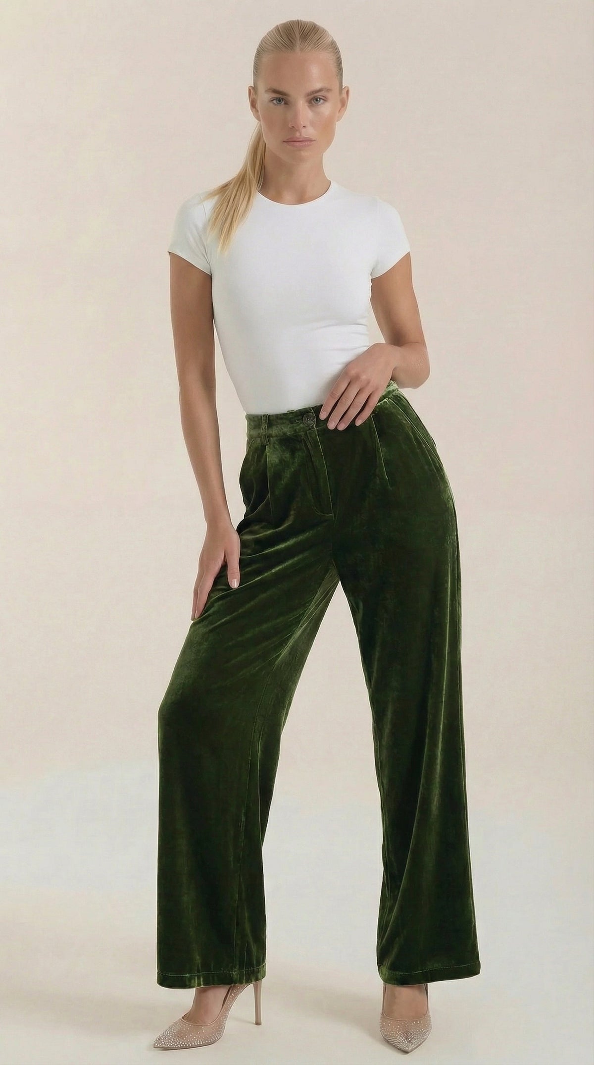 Nadine Pantalón Ancho de Terciopelo