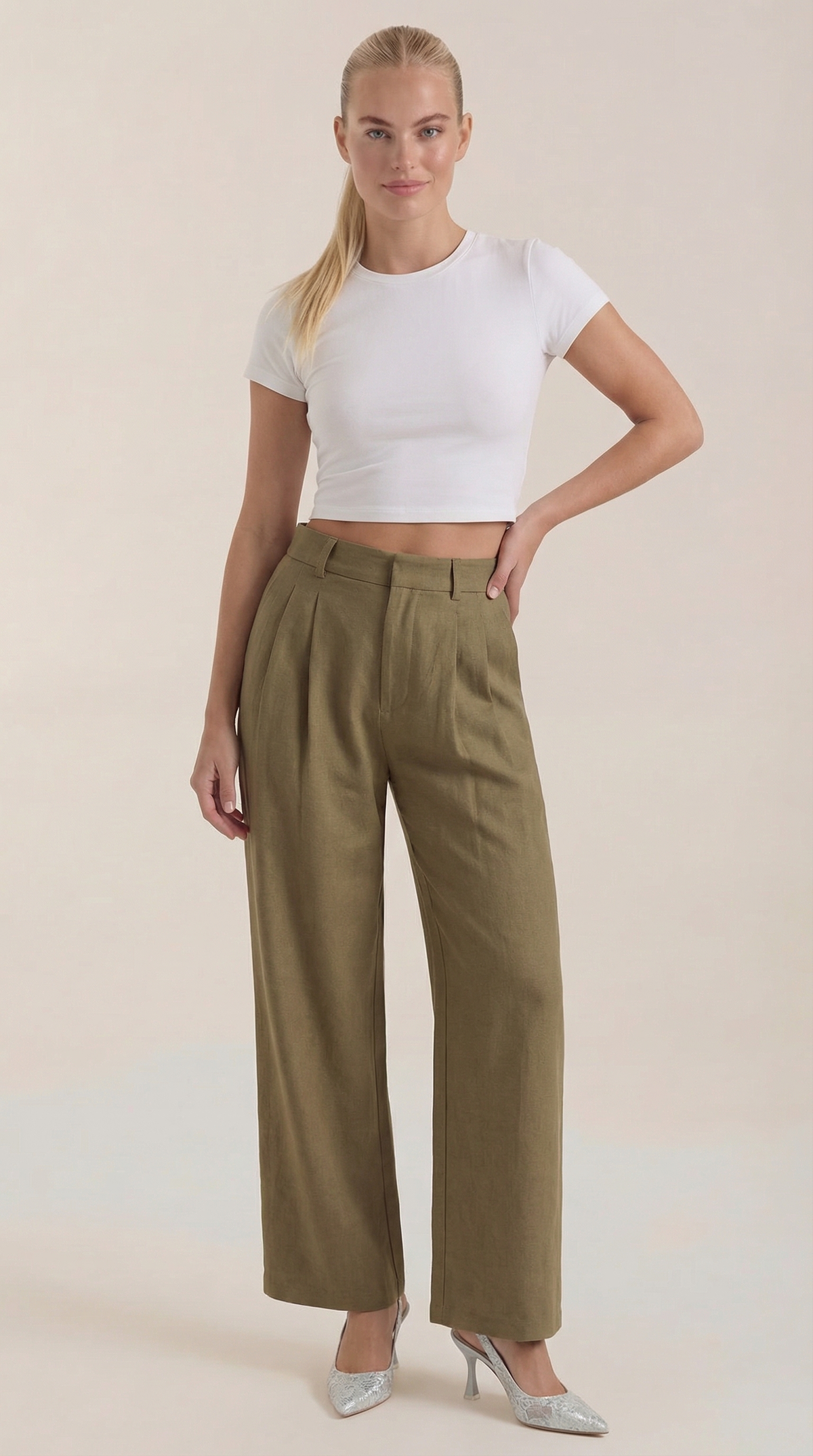 Pantalones Plisados de Cintura Alta Courtney